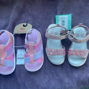 NWT set of two baby girls sandals size 8
